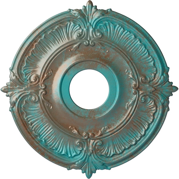 Ekena Millwork Attica Ceiling Medallion (Fits Canopies up to 5"), 18"OD x 4"ID x 5/8"P, Copper Green Patina CM18ATCGS - main